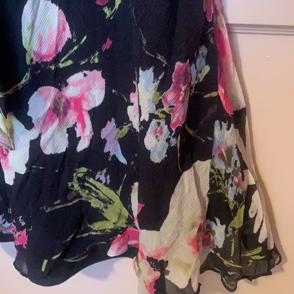 TALBOTS SUMMER DRESS SILK FLORAL MAXI SZ 14 LINED - Picture 5 of 9